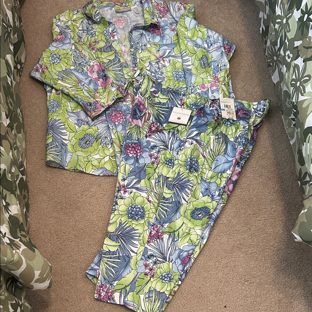 Sag Harbor Floral Set in Blue, Green, and Pink